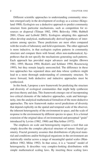 Scale Heterogeneity and the Structure and Diversity of Ecological ...