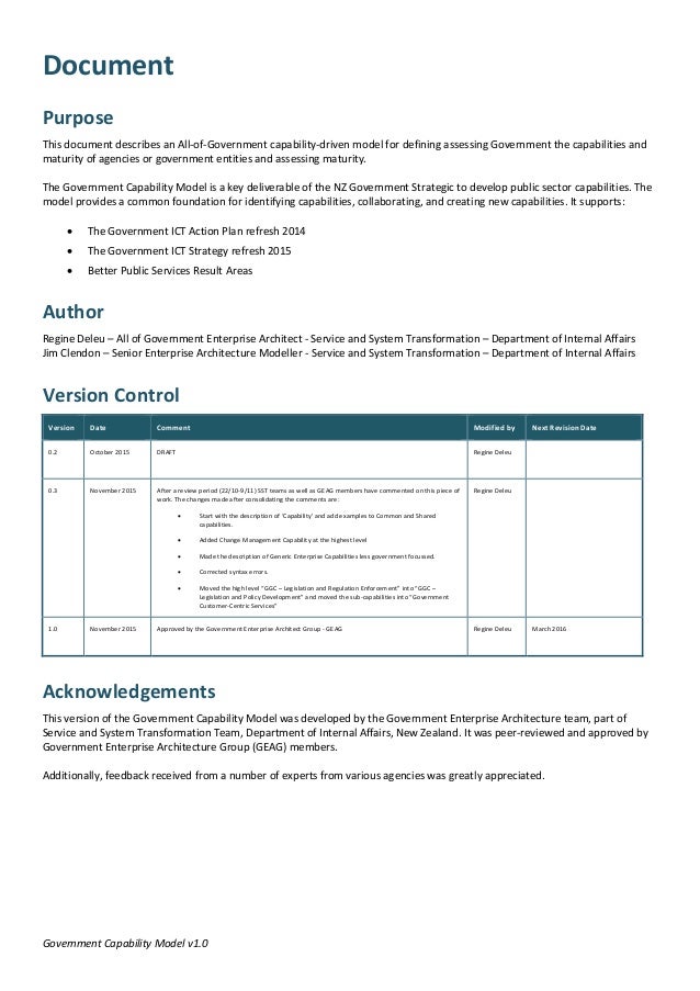 architect refresh model enterprise Capability v1.0 Government Model architect refresh model enterprise Capability v1.0 Government Model
