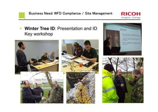 Business Need: WFD Compliance / Site ManagementBusiness Need: WFD Compliance / Site ManagementBusiness Need: WFD Compliance / Site ManagementBusiness Need: WFD Compliance / Site Management
Winter Tree ID: Presentation and ID
Key workshop
 