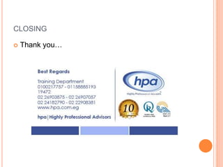 CLOSING
 Thank you…
 