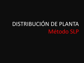 DISTRIBUCIÓN DE PLANTA
            Método SLP
 
