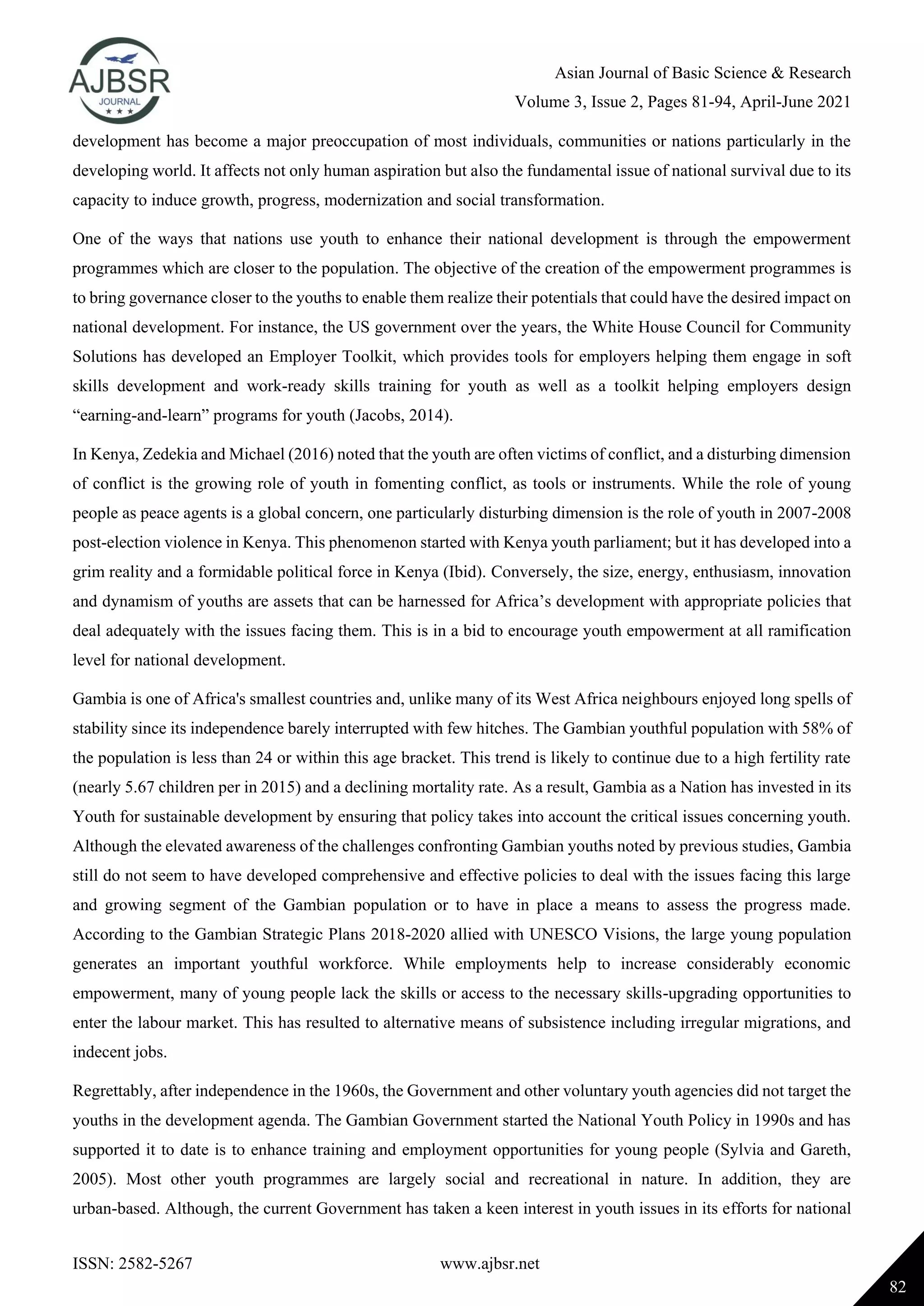 Youths and National Development in The Gambia | PDF
