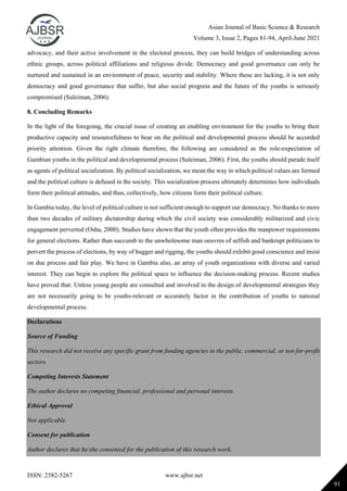 Youths and National Development in The Gambia | PDF