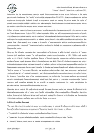 Youths and National Development in The Gambia | PDF