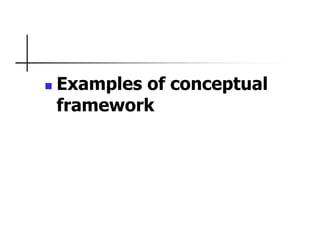  Examples of conceptual
framework
 
