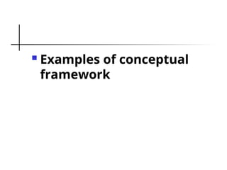  Examples of conceptual
framework
 