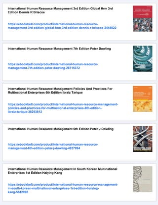 International Human Resource Management 2nd Annewil K Harzing | PDF
