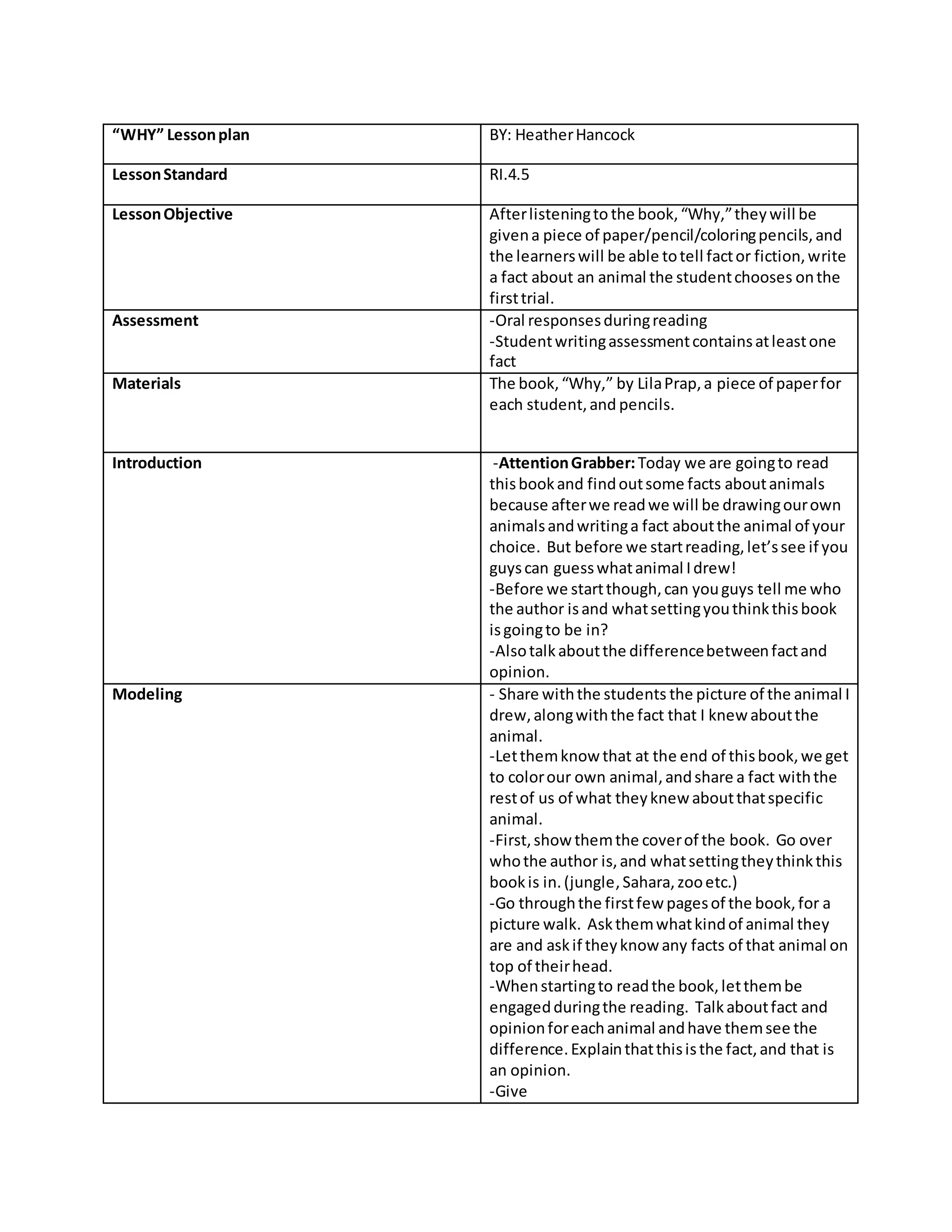 %22Why%22 Lesson Plan | PDF