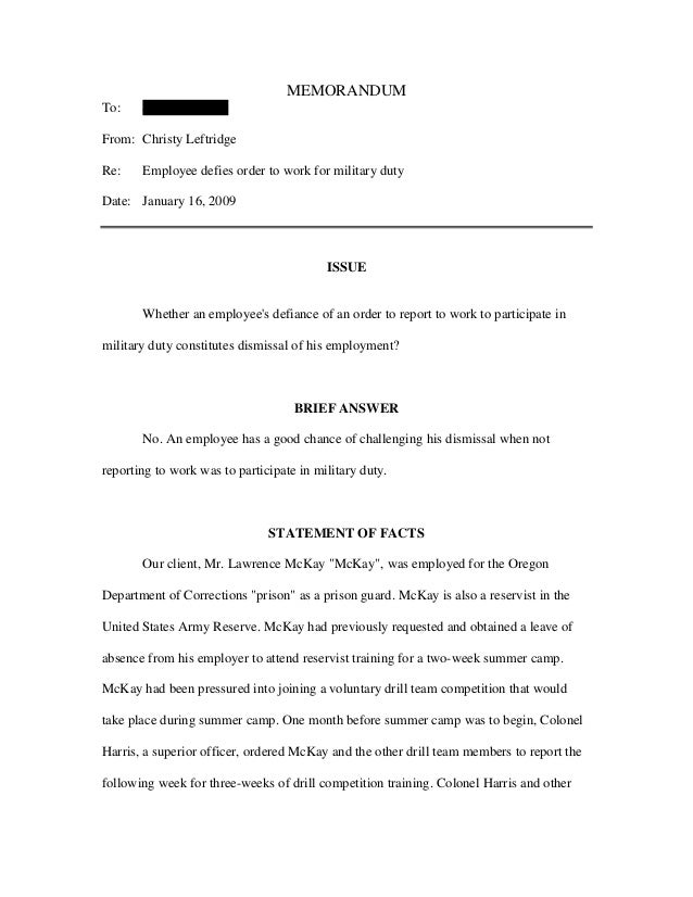 2009 Legal Memorandum