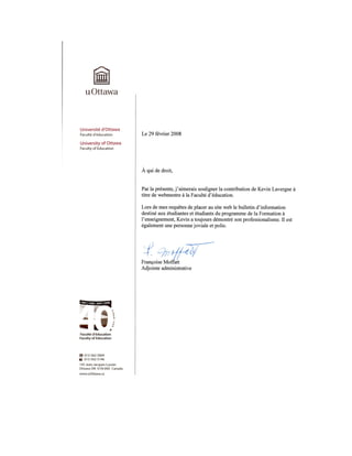 Leters of Reference Ottawa U | PDF
