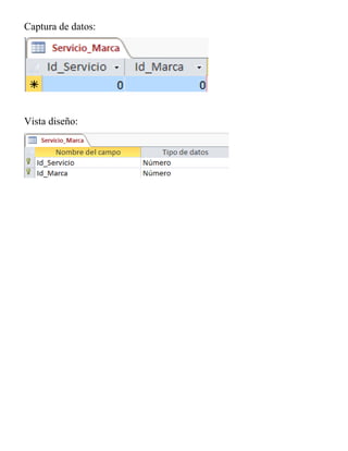 Captura de datos:
Vista diseño:
 