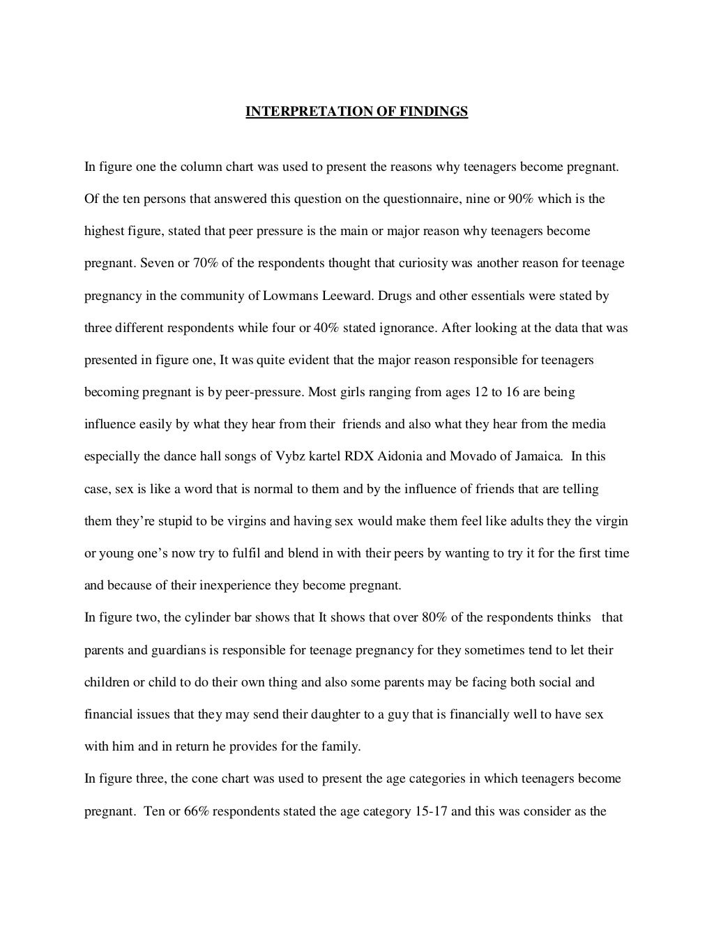 Social Studies SBA Template On Teenage Pregnancy