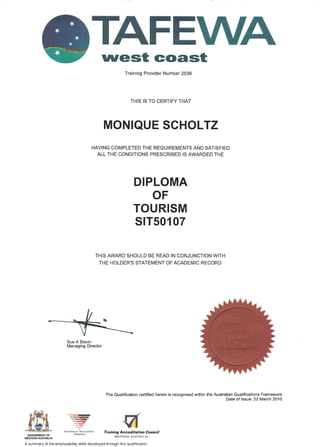 Diploma of Tourism
