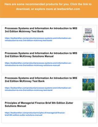Processes Systems and Information An Introduction to MIS 3rd Edition ...