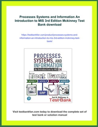 Processes Systems and Information An Introduction to MIS 3rd Edition ...