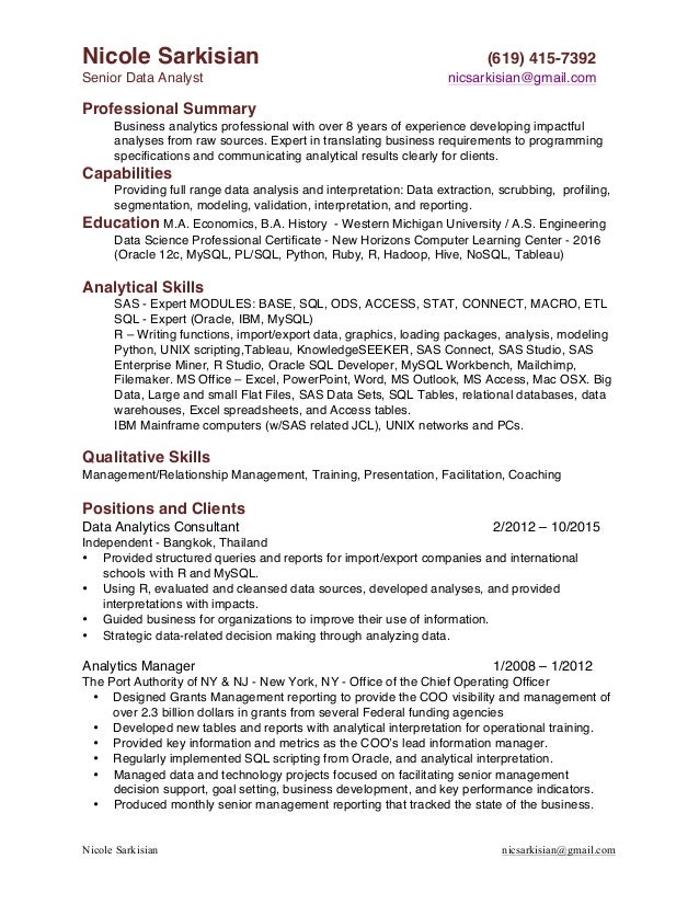 nicole sarkisian resume