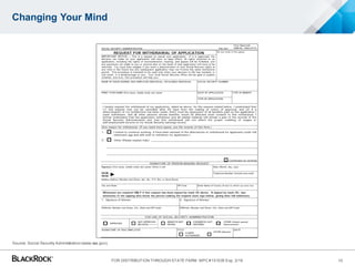 Changing Your Mind
Source: Social Security Administration(www.ssa.gov).
10FOR DISTRIBUTION THROUGH STATE FARM MPC #151035 Exp. 3/16
 