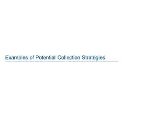 Examples of Potential Collection Strategies
 