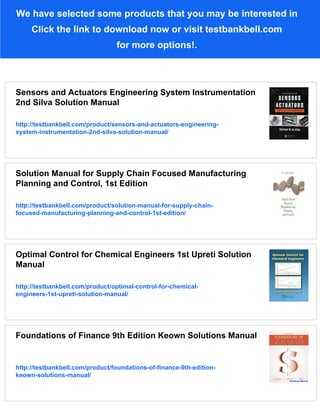 Solution Manual for Industrial Automated Systems Instrumentation and ...
