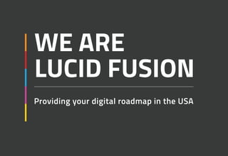 WE ARE
LUCID FUSION
Providing your digital roadmap in the USA
 