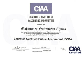 CIAA ECPA Certificate