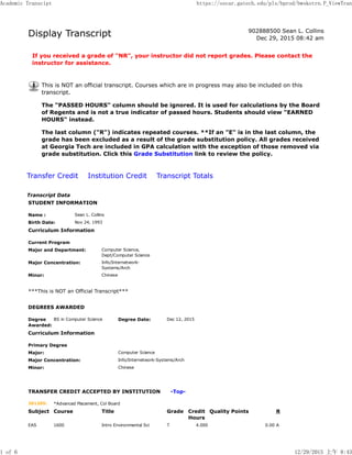 GT_Final_Academic_Transcipt | PDF