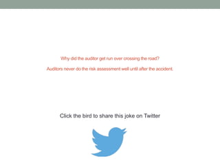 An economist is someone who didn't have 
enough personality to become an accountant. 
Click the bird to share this joke on Twitter 
http://emailstopwatch.com 
 