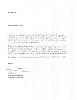 Fluor Recomendation Letter