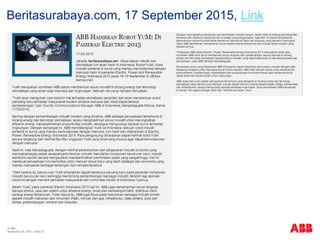 © ABB
| Slide 23
Beritasurabaya.com, 17 September 2015, Link
September 29, 2015
 