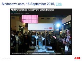© ABB
| Slide 7
Sindonews.com, 16 September 2015, Link
September 29, 2015
 