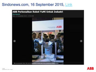 © ABB
| Slide 8
Sindonews.com, 16 September 2015, Link
September 29, 2015
 