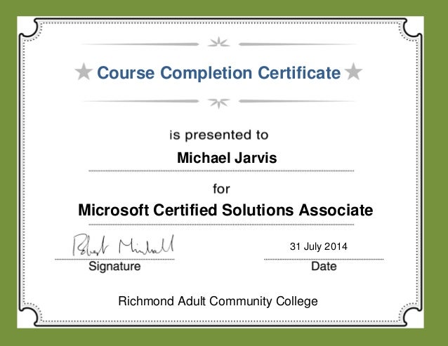 certificate for course completion