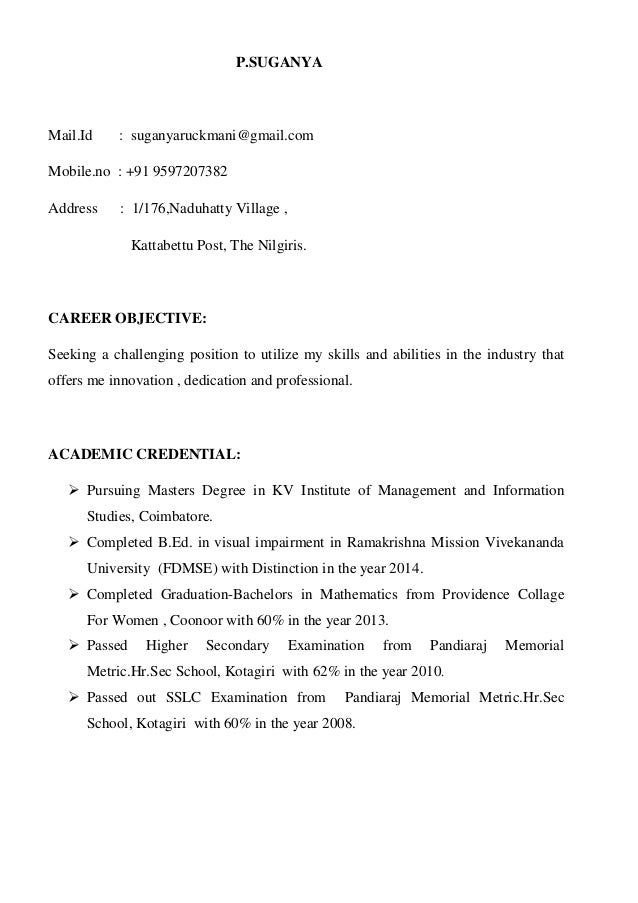 suganya resume physiotherapist resume