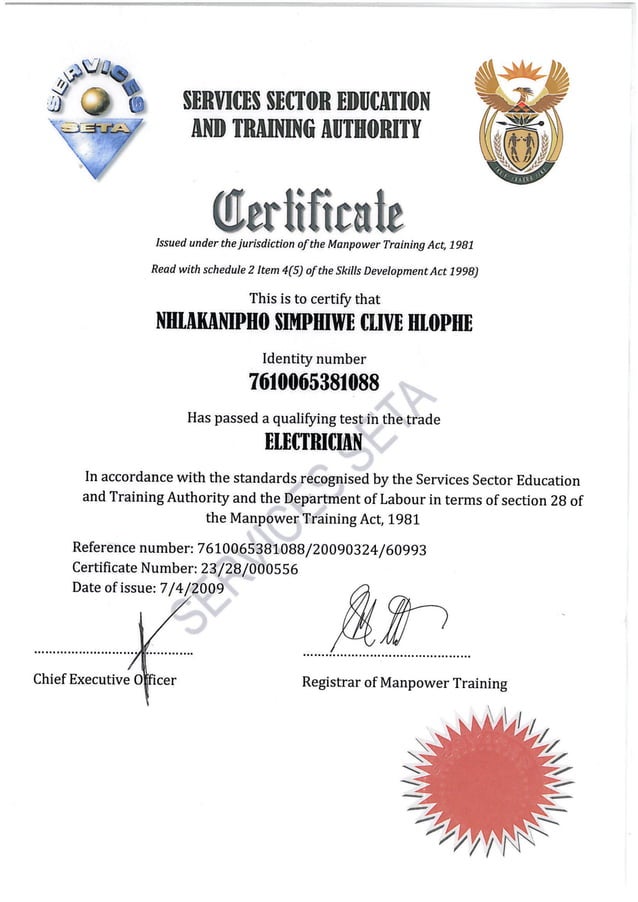 SETA Certificate PDF