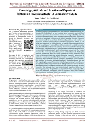 Knowledge, Attitude and Practices of Expectant Mothers on Physical ...