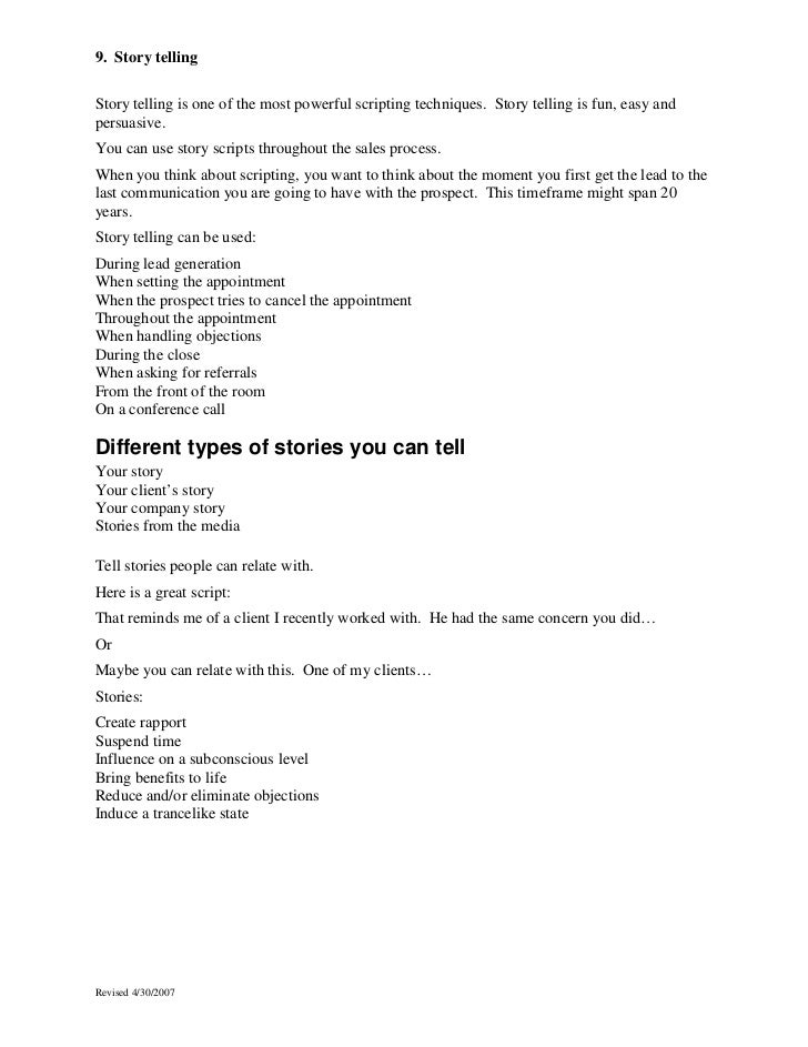 sales script