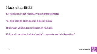 Haasteita riittää 
6.11.2014 
26  