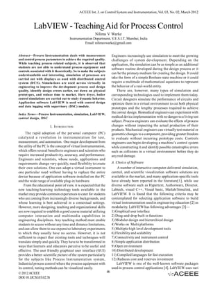 LabVIEW - Teaching Aid for Process Control | PDF