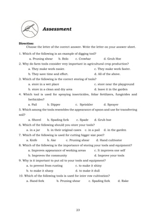 7_8. TLE Agricultural Crop Production Quarter 1 Module 1_ Farm Tools ...