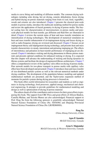Heat and Mass Transfer in Drying of Porous Media 1st Edition Peng Xu ...