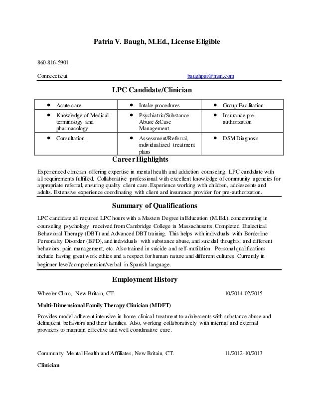 linkedin resume lpc resumes