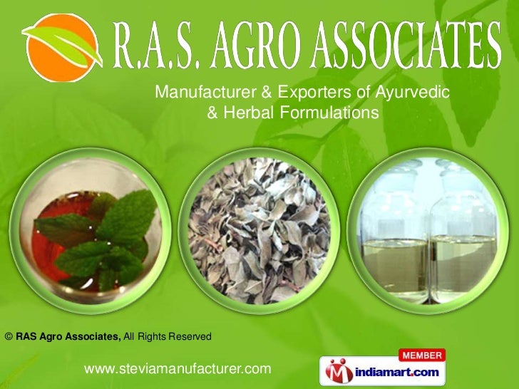 Manufacturer & Exporters of Ayurvedic                                   & Herbal Formulations© RAS Agro Associates, All Ri...