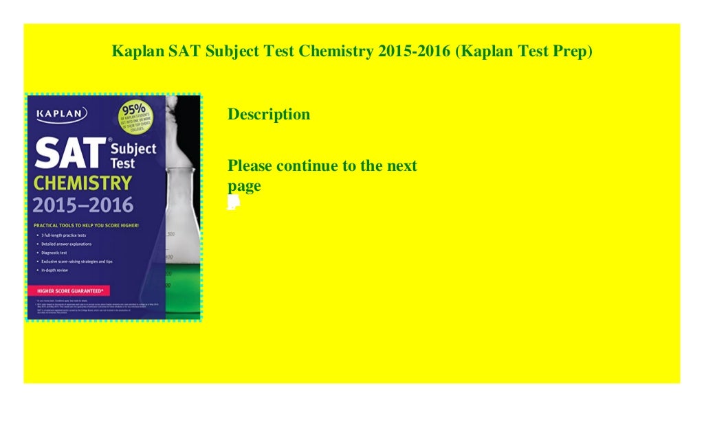 Kaplan SAT Subject Test Chemistry 20152016 (Kaplan Test Prep) ((dow…