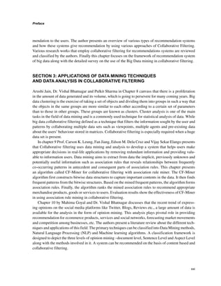 Collaborative Filtering Using Data Mining and Analysis Vishal Bhatnagar ...