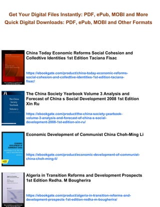Economic Reforms and Development in China Volume 3 1st Edition Siwei ...