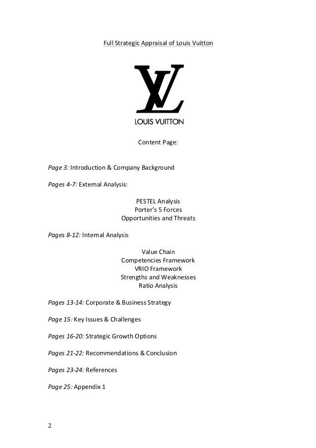Full Strategic Appraisal of Louis Vuitton