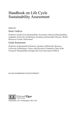 Handbook on Life Cycle Sustainability Assessment 1st Edition Guido ...