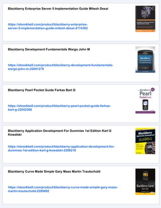 Blackberry Java Application Development Beginners Guide Bill Foust | PDF