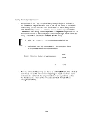 Blackberry Java Application Development Beginners Guide Bill Foust | PDF
