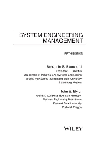 System engineering management 3rd ed Edition Blanchard | PDF